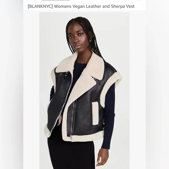 BLANKNYC Vegan Leather and Sherpa Vest - Picture 1 of 6